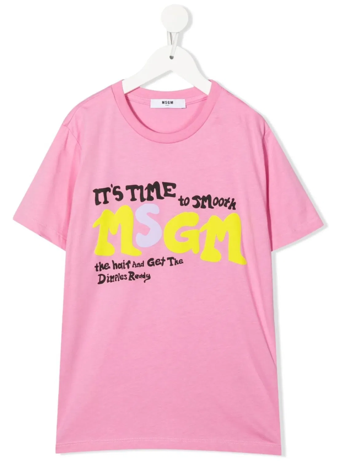 Хлопковая футболка с логотипом MSGM, розовый