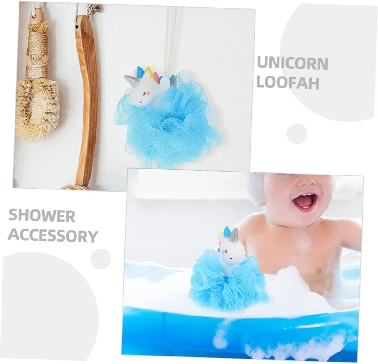 Набор мочалок для душа 4 шт, Einhorn, Luffa, BATHVEVE, 14x11x9 см, Многоцветный — фото 3