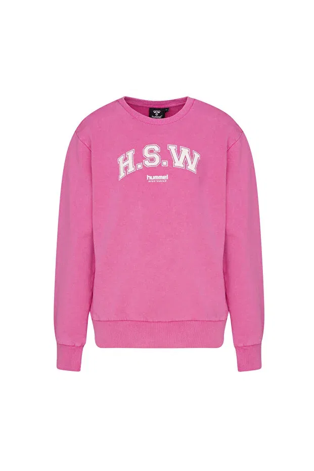 Детские свитшот для девочек с принтом Hummel, Pink — фото 2