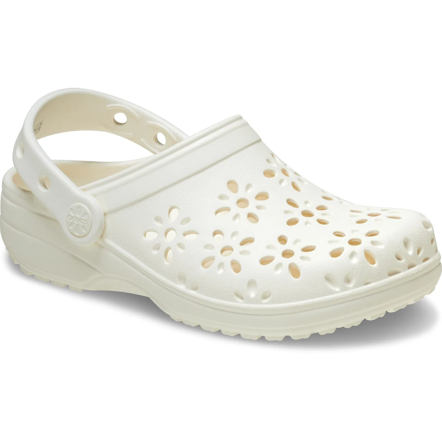 Детские сабо с цветочным вырезом Crocs, Creme