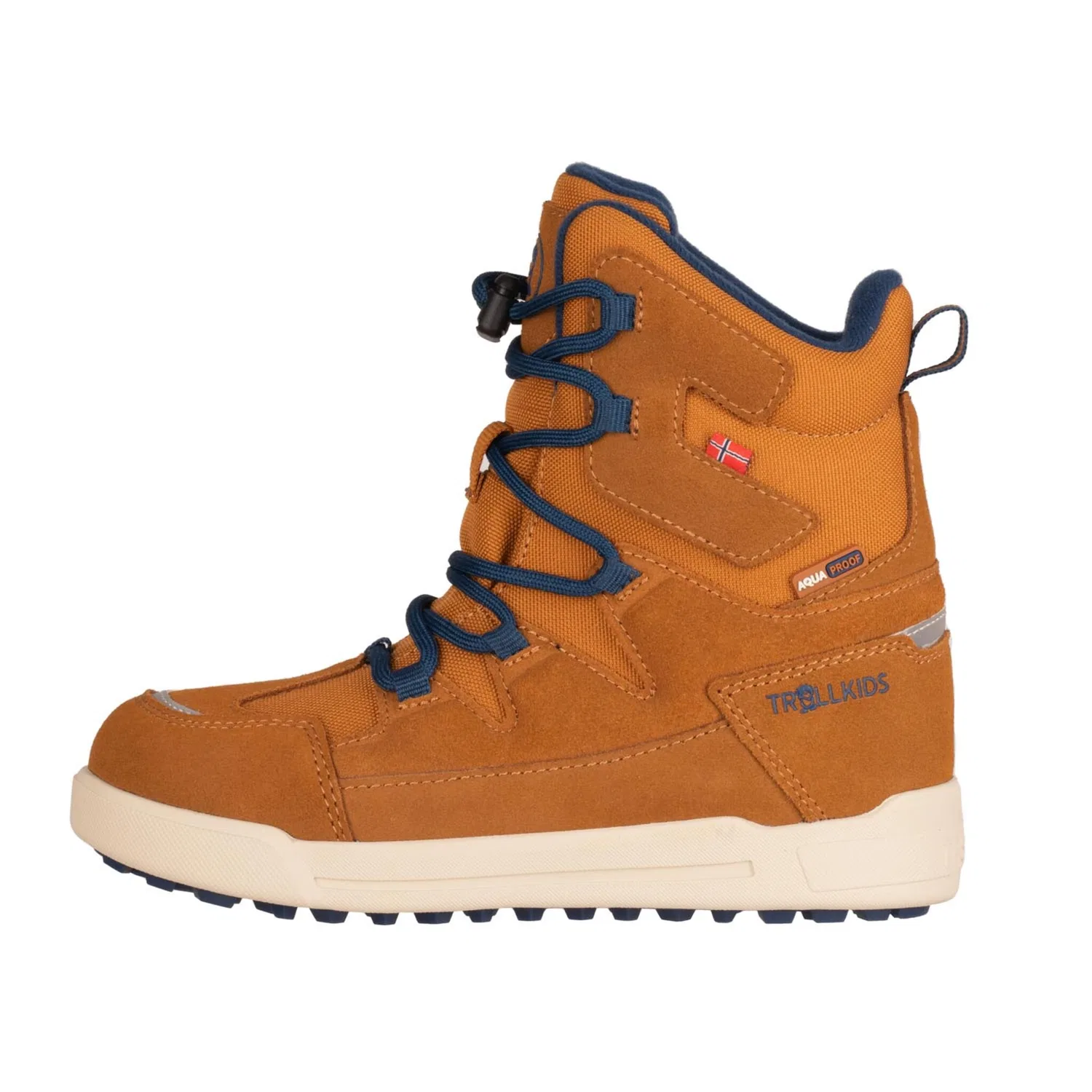 Детские зимние ботинки с быстрой шнуровкой TROLLKIDS KIDS FINNMARK WINTER BOOTS, Almond/Madeira Blue — фото 2