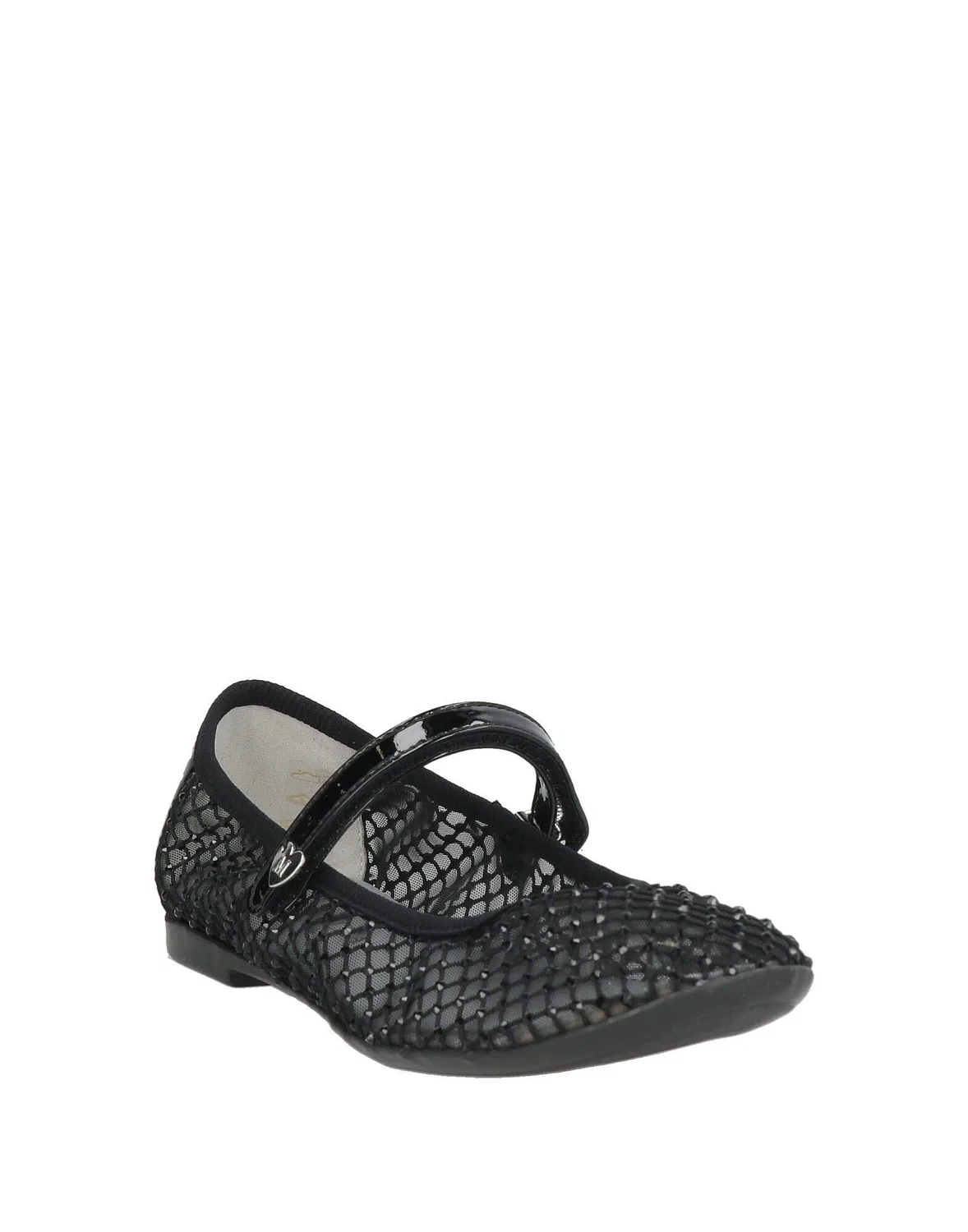 Детские балетки для девочек с кристаллами Mary Jane Flats Monnalisa, черный — фото 2