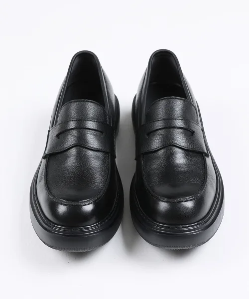 Мужские лоферы из натуральной кожи Dunk Black Penny Lодефер BRENOWELT черные — фото 4