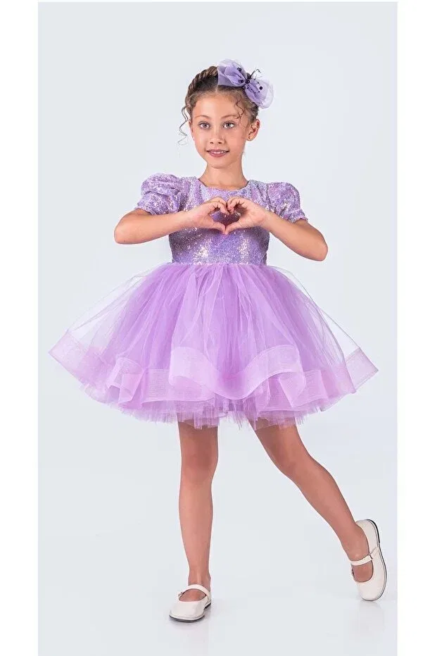 Детское платье для девочек с пайетками Kikidi Mnk Baby&Kids, Lila