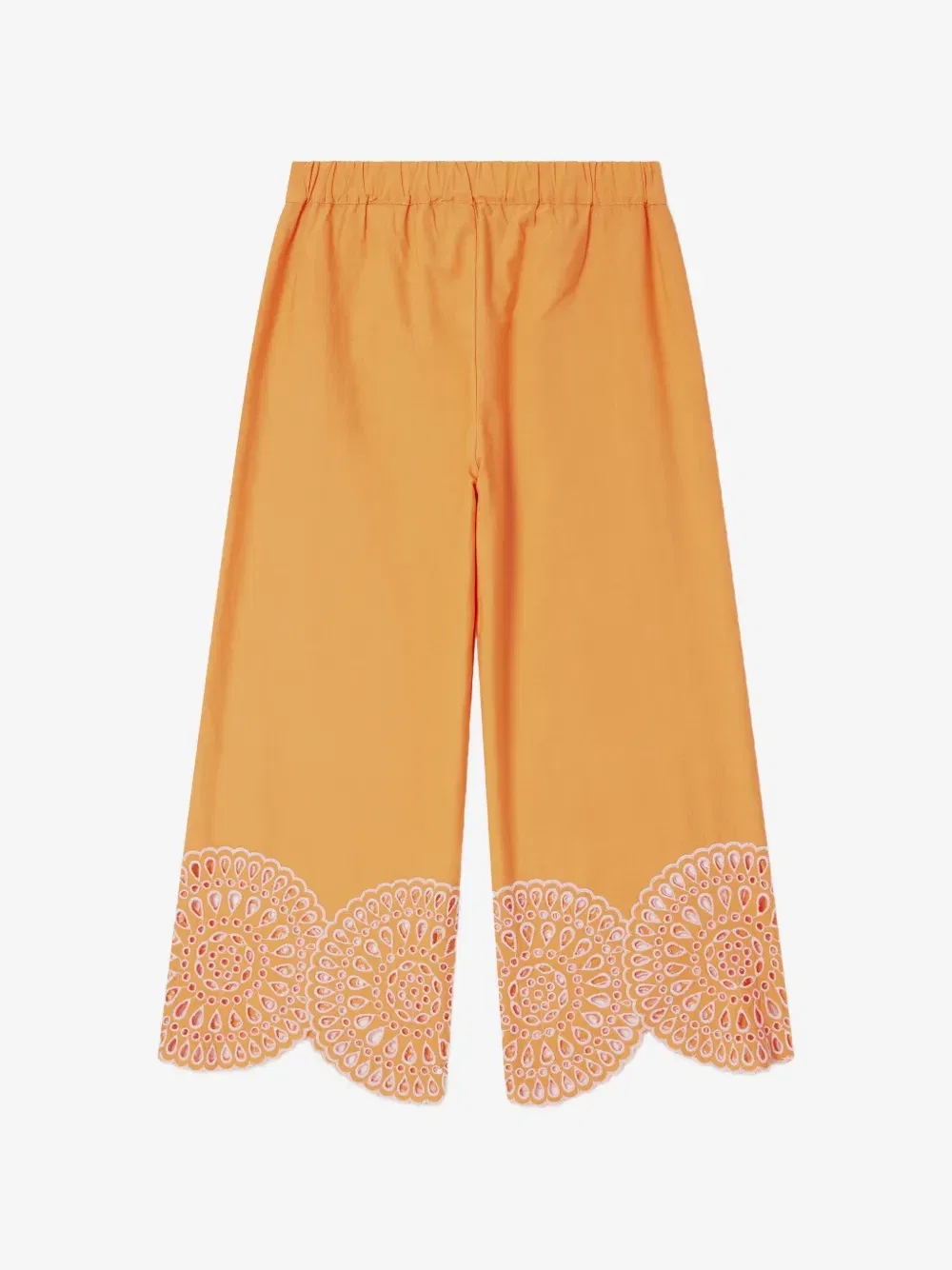 Брюки с английской вышивкой и фестонами Stella McCartney Kids, оранжевый — фото 2