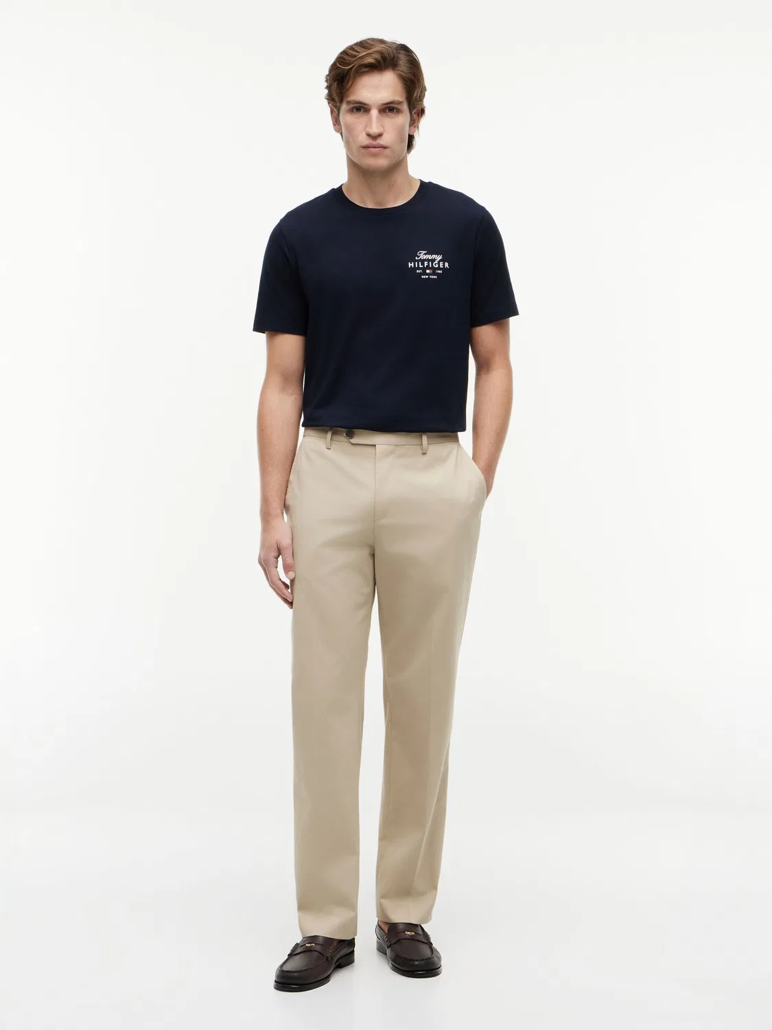 Футболка хлопковая джерси с логотипом Tommy Hilfiger, синий — фото 2