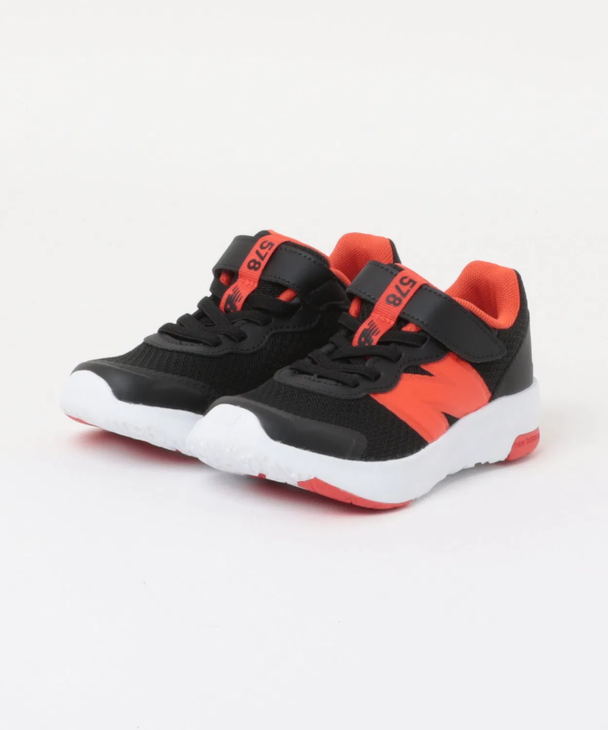 Детские кроссовки с липучкой и шнурком-эластичным, модель P578 New Balance, Black/Red