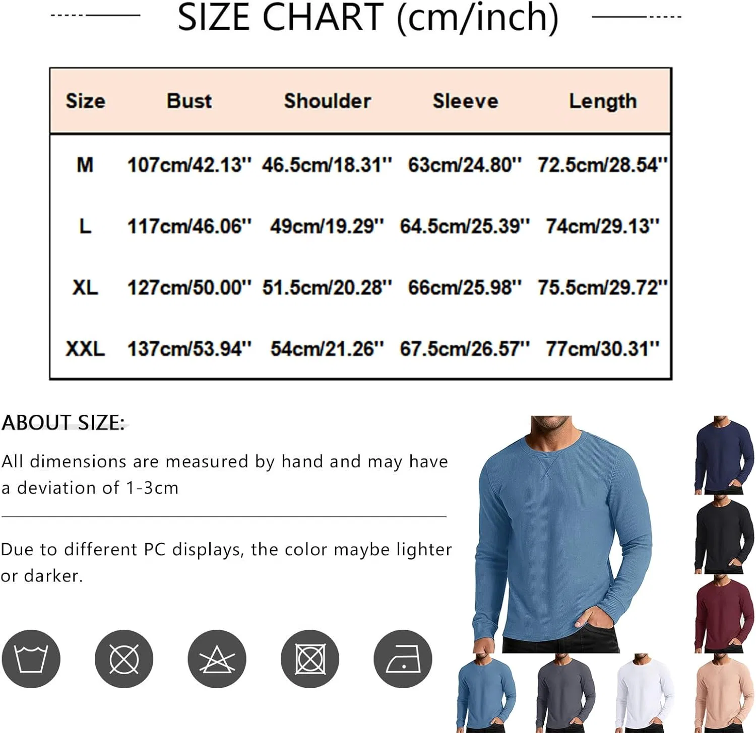 Мужская повседневная футболка с длинным рукавом Classic Fit, Dark Gray — фото 3