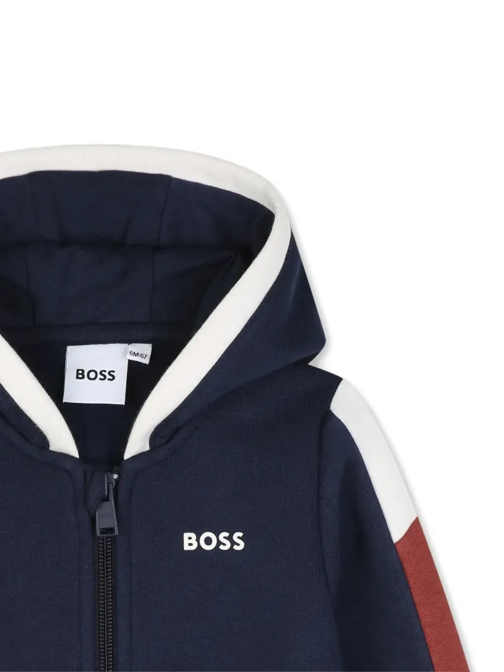 Худи на молнии с логотипом Boss Kidswear, синий — фото 3