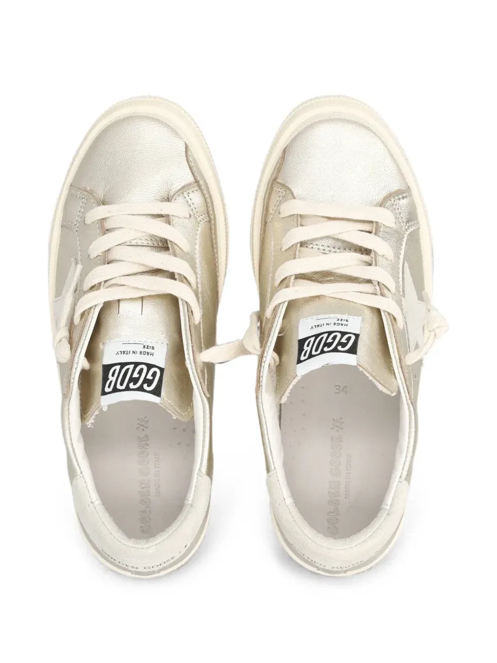 Кроссовки May со звездной нашивкой Golden Goose Kids, золотой — фото 4