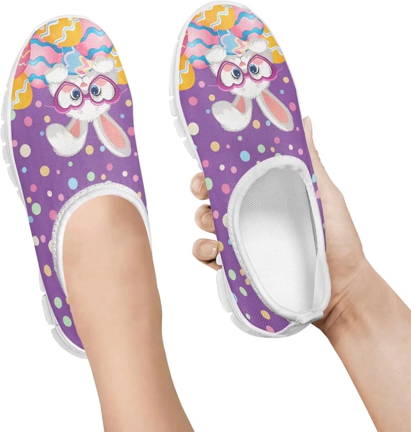 Детские кроссовки для девочек с сетчатым верхом TODIYADDU, Eyeglasses Bunny — фото 2