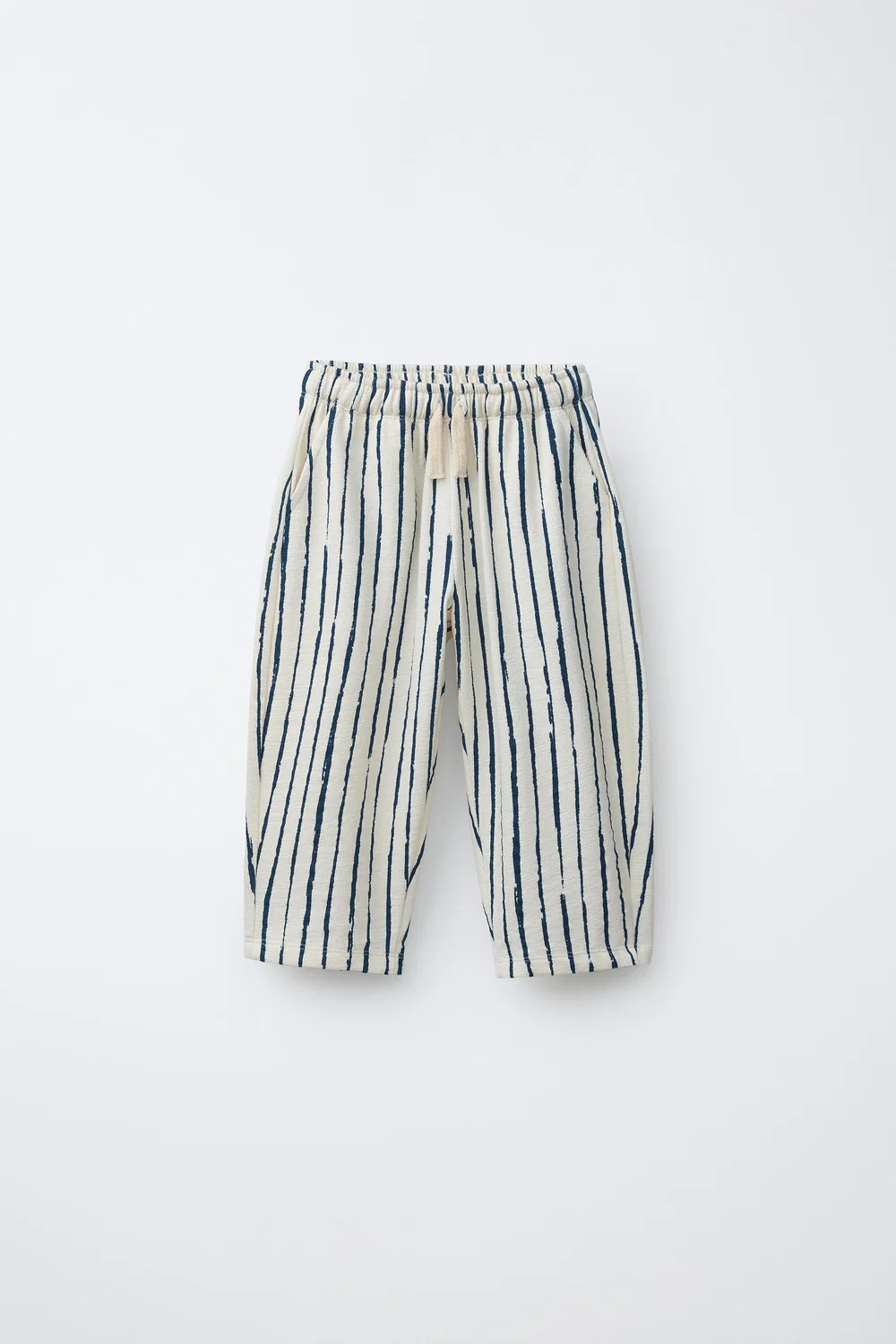 Полосатые брюки-баллоны ZARA, Ecru/Blue
