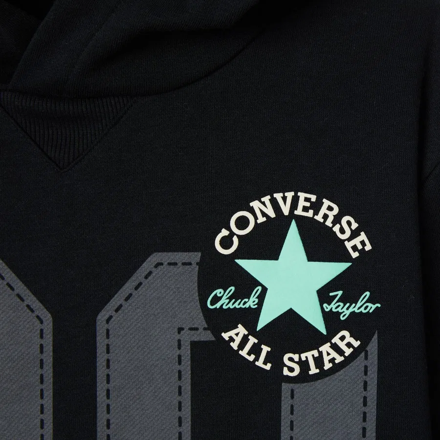 Детский свитшот с длинным рукавом Retro Remix Converse, Черный — фото 2