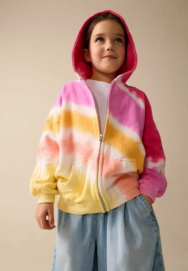 Толстовка на молнии стандартного кроя Next, Pink Multi Tie Dye — фото 2