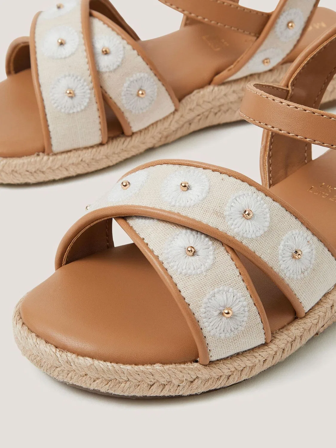 Сандалии на танкетке Monsoon Natural Floral Espadrille Wedge, Natural — фото 3