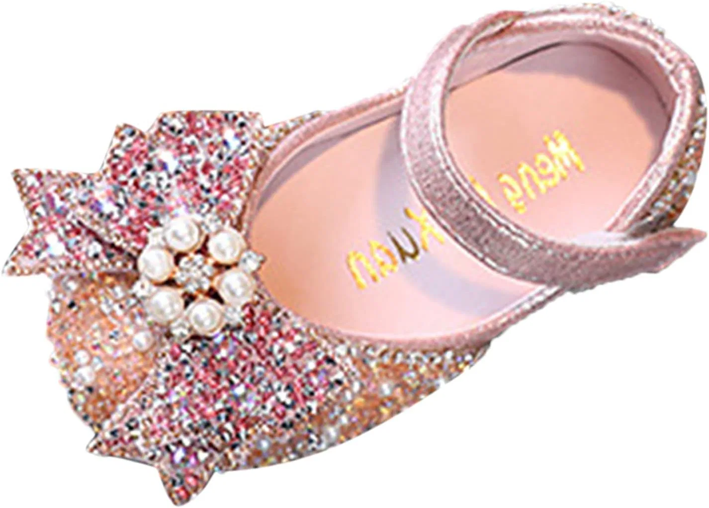 Детские туфли Мэри Джейн с бантом и стразами IWIHMIV, Pink