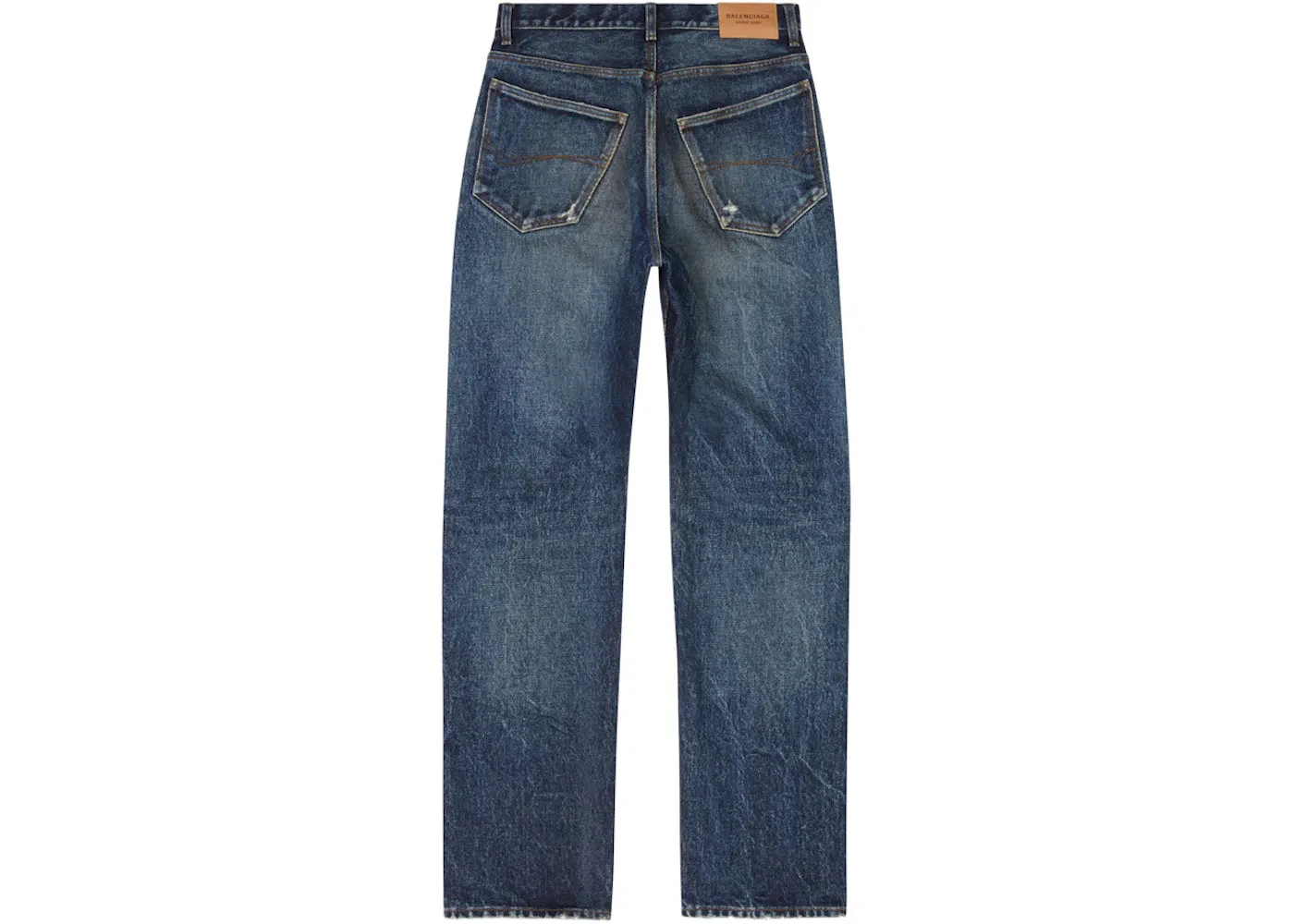 Мужские джинсы свободного кроя Relaxed Selvedge Heavy Denim Large Fit Balenciaga, Navy Blue — фото 2