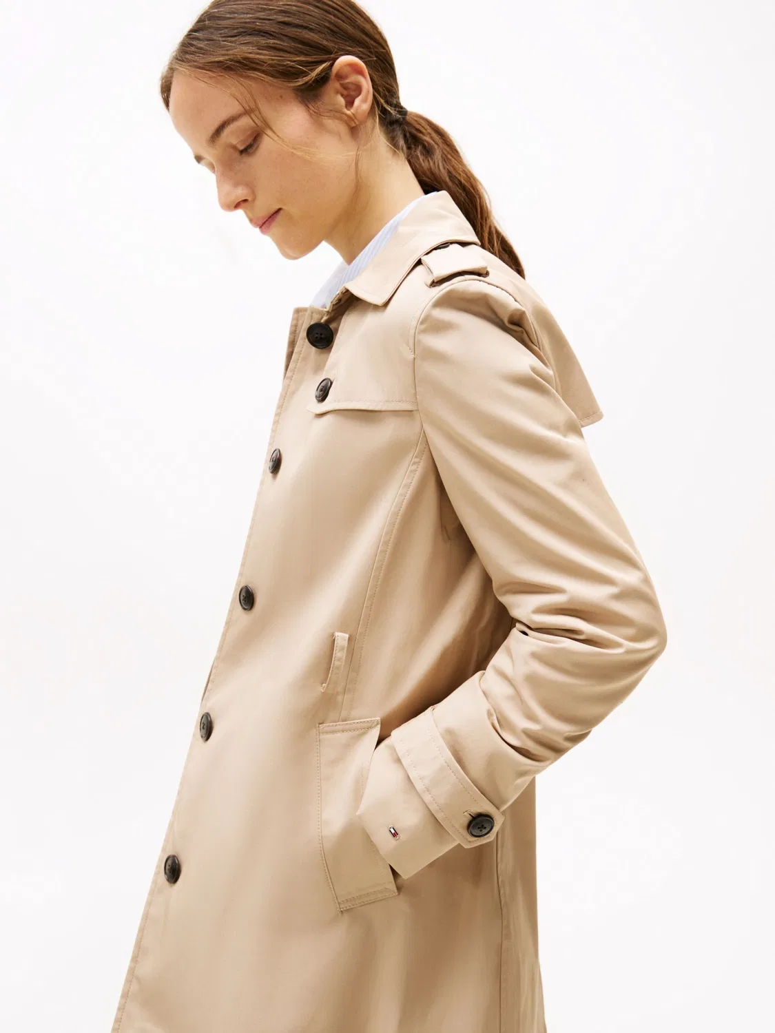 Пальто двубортное Heritage Tommy Hilfiger, Natural — фото 3