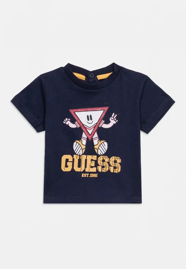 Детская футболка с логотипом для малышей Guess, синий — фото 3