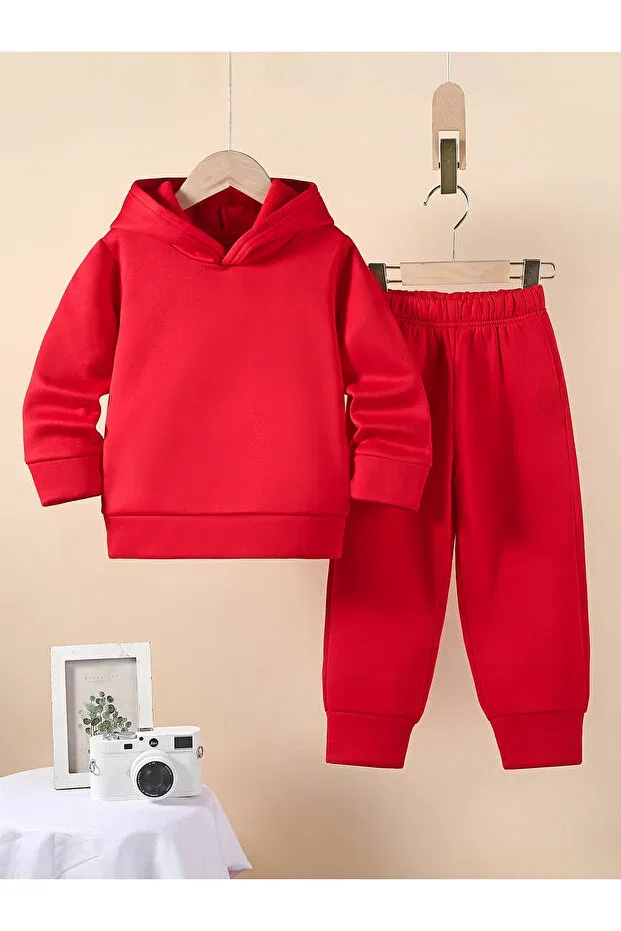 Детский комплект спортивного костюма для девочек 2 предмета Unprinted Let'S Wear, Red