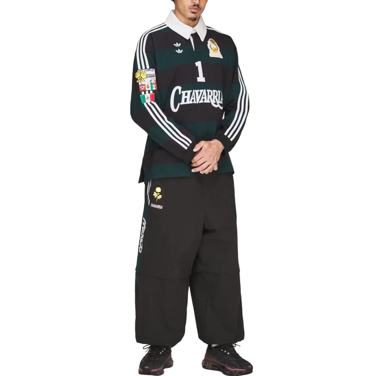 Мужская рубашка-регби с длинным рукавом Adidas x Chavarria LS Rugby Shirt, черный — фото 4