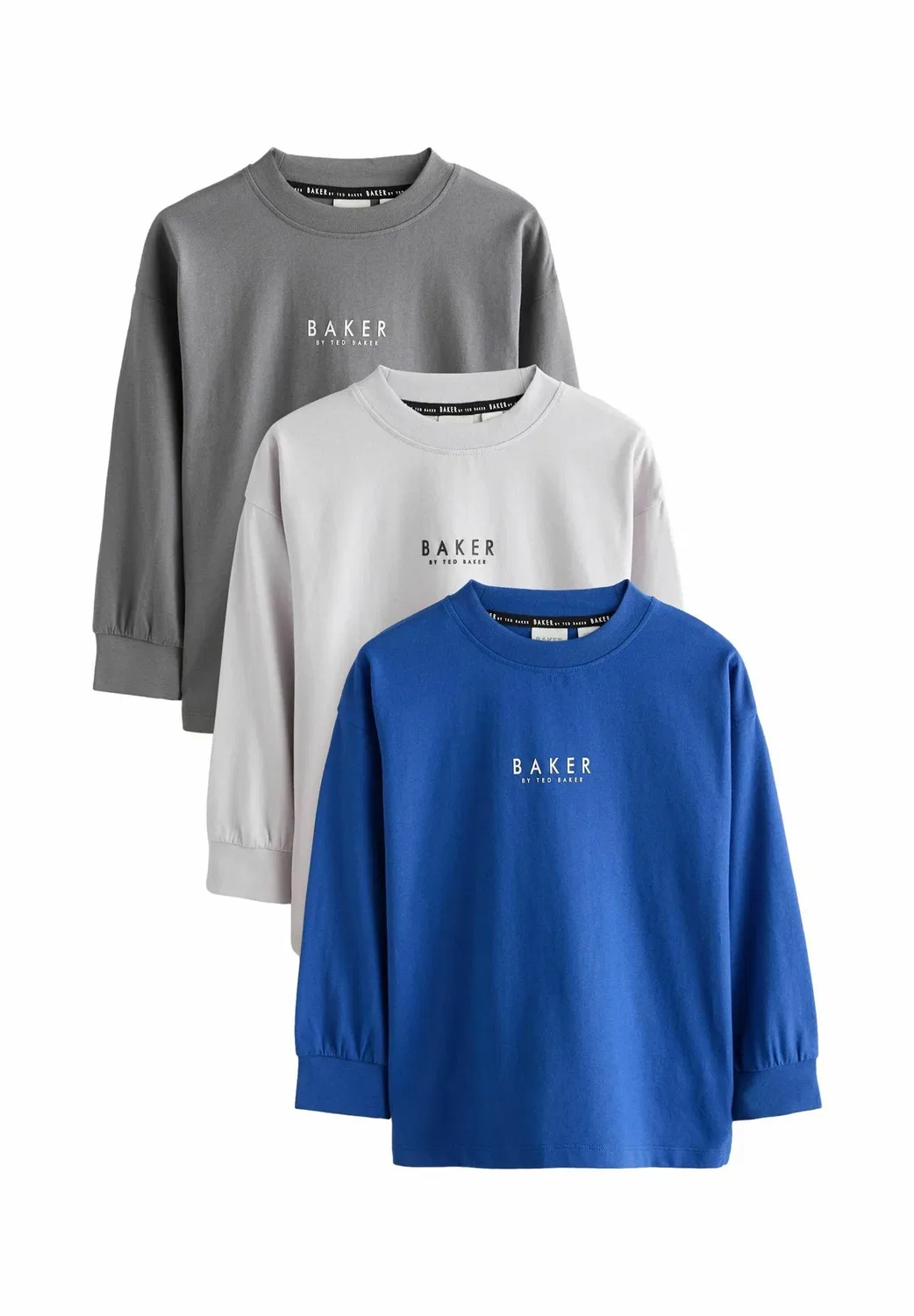 Комплект из 3 футболок с длинным рукавом - футболка с длинным рукавом Baker By Ted Baker, Grey Blue