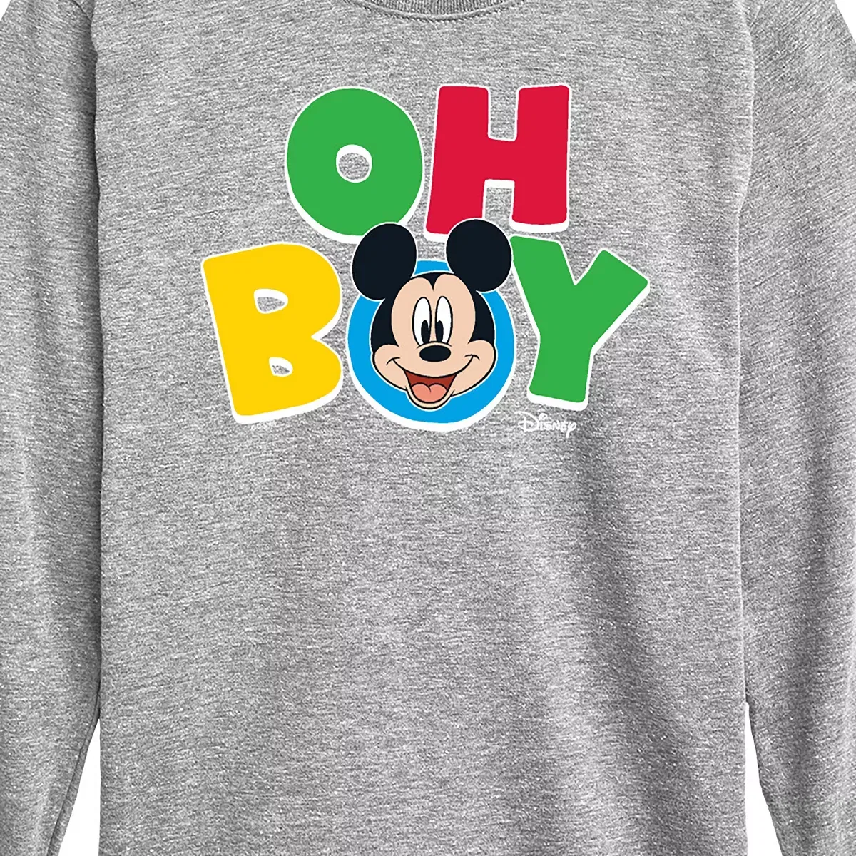 Детский лонгслив с принтом Oh Boy Disney, Athletic Heather — фото 2