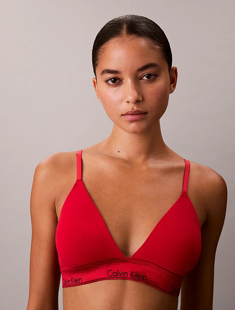 Бюстгальтер Calvin Klein Lightly Lined Triangle Icon Cotton Modal, красный