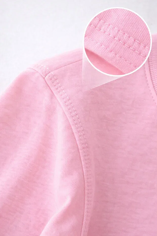 Детская футболка для девочек с принтом Father Daughter Combination Genosha, Powder Pink — фото 3