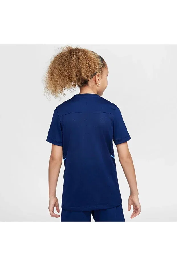 Детская футболка для девочек с коротким рукавом Erling Haaland Dri-Fit Academy 25 Top SS Kids Nike, Navy Blue — фото 2