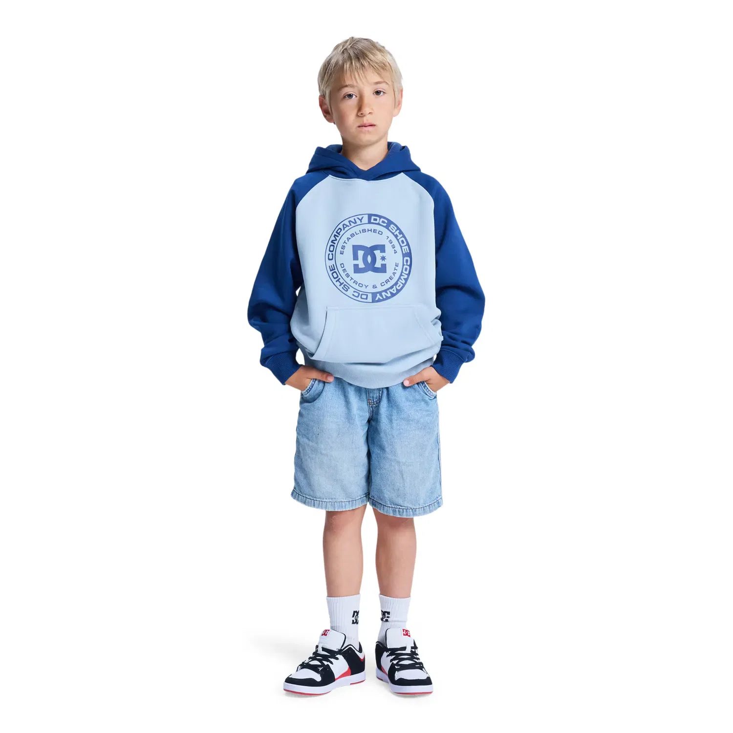 Детская худи для мальчиков с принтом DC Corpo Raglan DC Shoes, Azul — фото 4