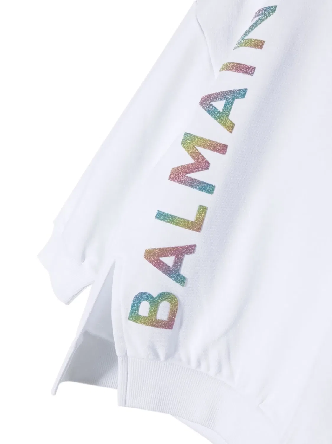 Толстовка с Логотипом из Хлопка Balmain, белый — фото 2