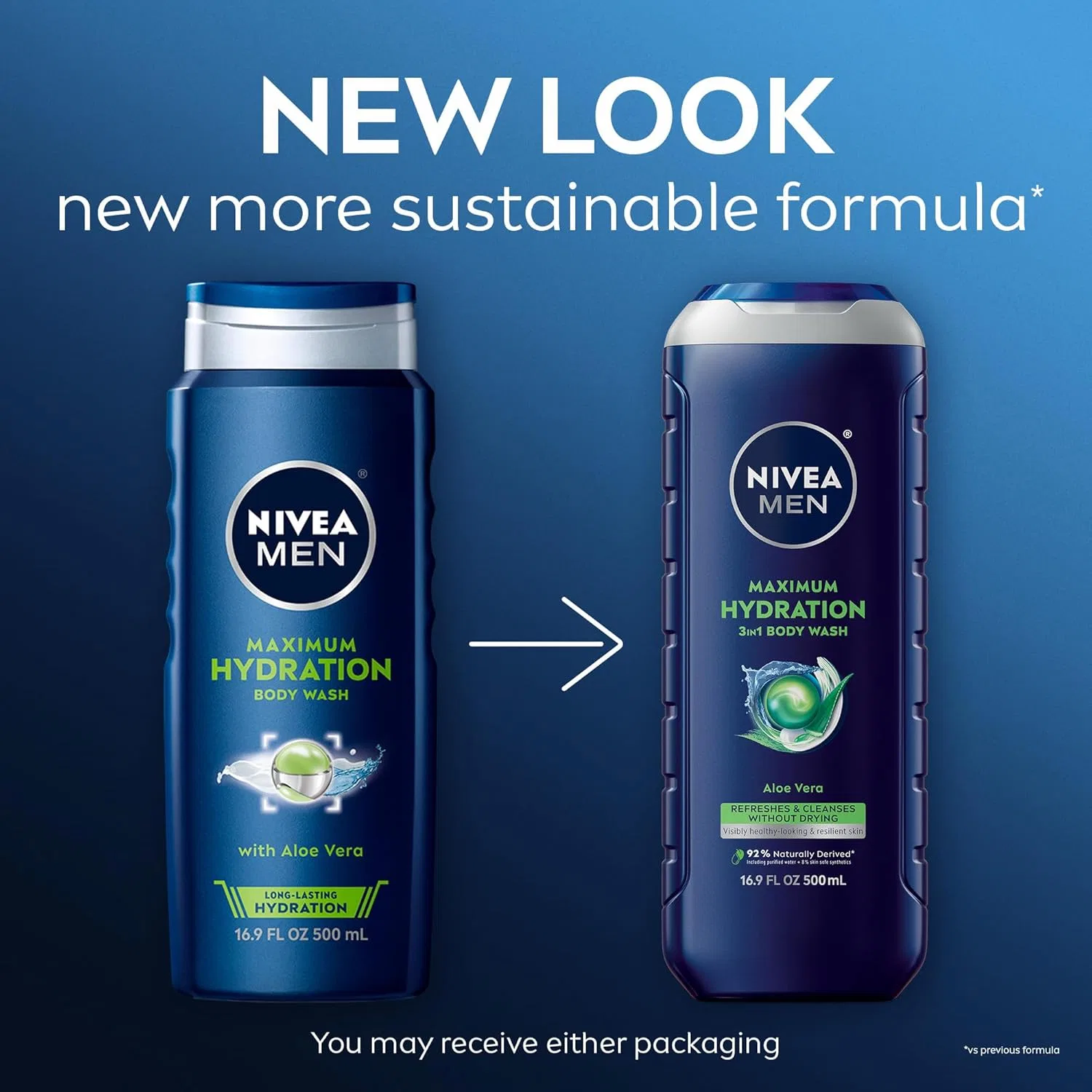 Гель для душа 3-в-1 увлажняющий с алоэ вера NIVEA MEN, набор 3 шт, 1499.38 мл — фото 2