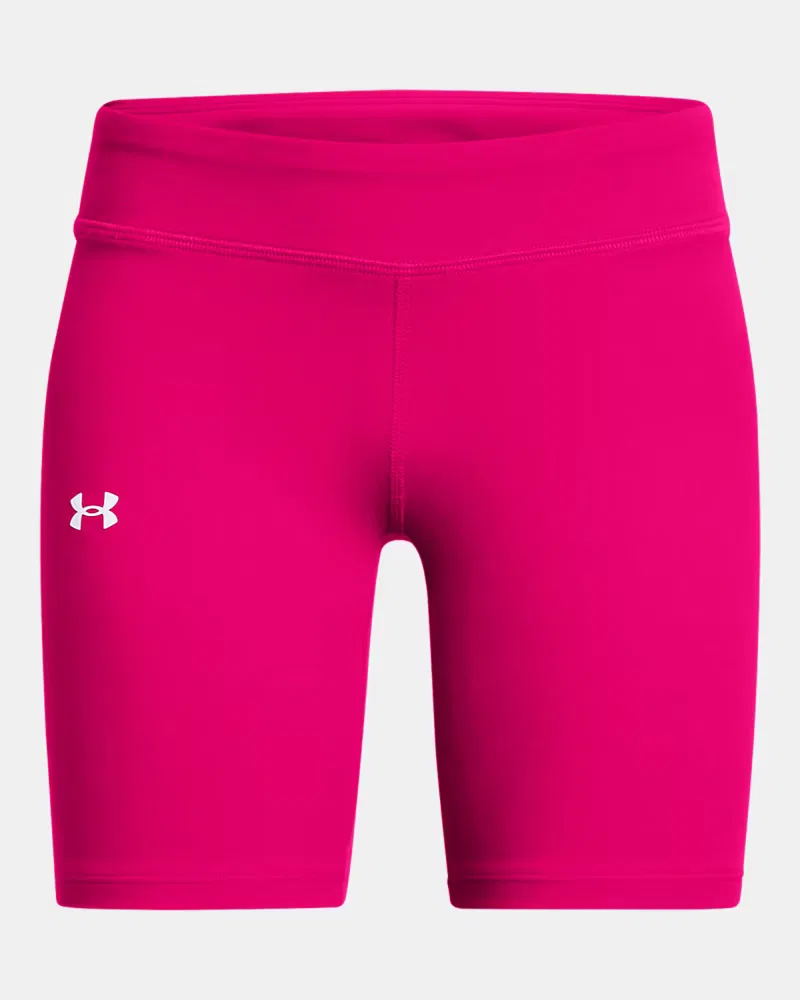 Велошорты детские с внутренним швом 16,5 см, влагоотводящие, UA Motion UnderArmour, Shaded Fuchsia/White
