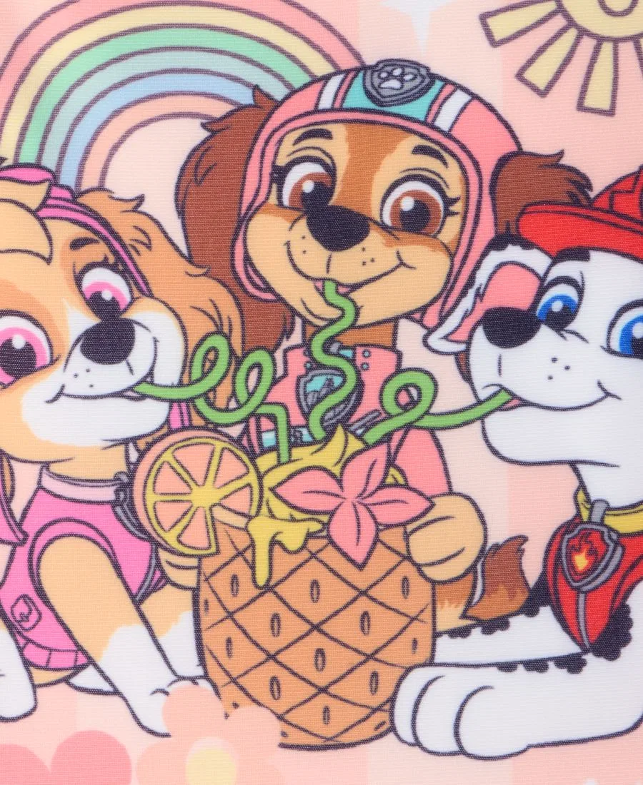 Цельный купальник с рюшами на плечах, с принтом Paw Patrol Dreamwave, Pink — фото 3