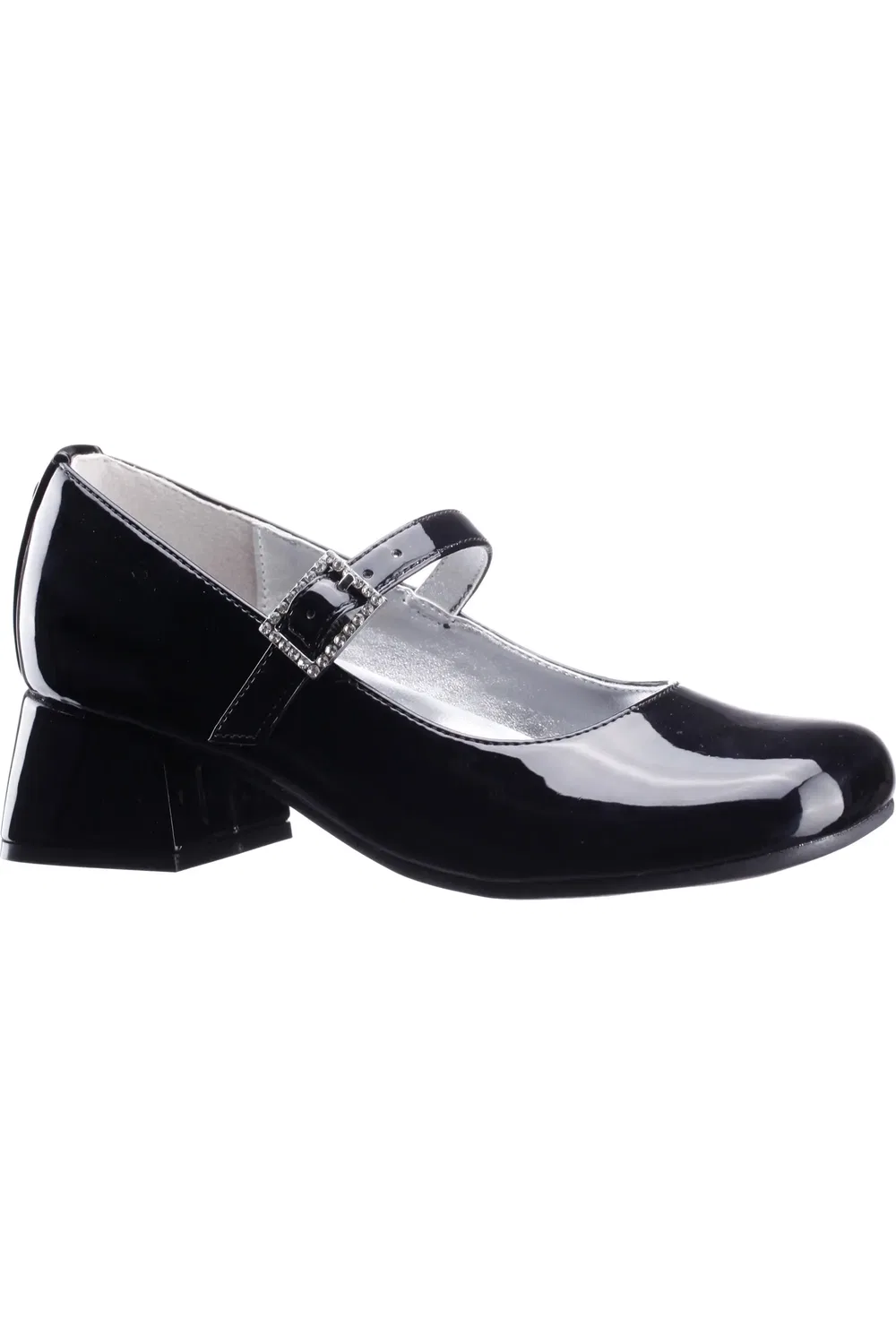Детские туфли мэри джейн на каблуке с пряжкой Mila Nina, Black Patent