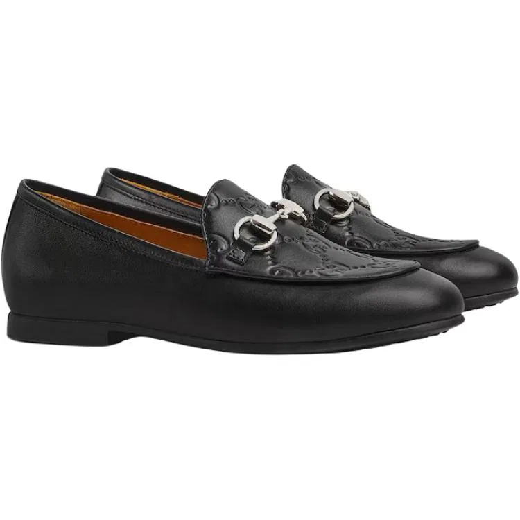 Детские кеды Gucci Jordaan Low Top, кожаные, черные — фото 4