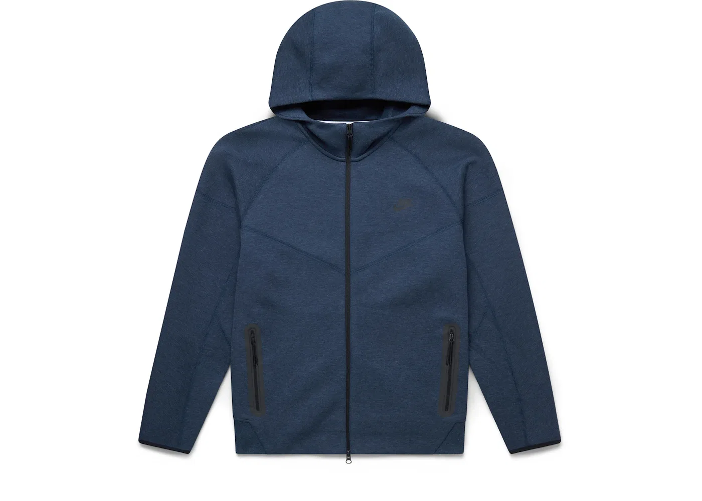 Мужская худи с молнией Nike Sportswear Tech Fleece Windrunner, Obsidian Heather/Black