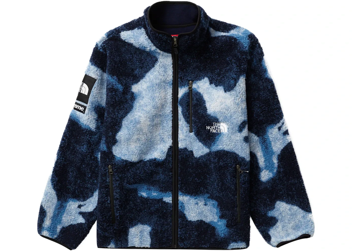 Мужская куртка из флиса с принтом Bleached Denim Print Supreme The North Face, Indigo