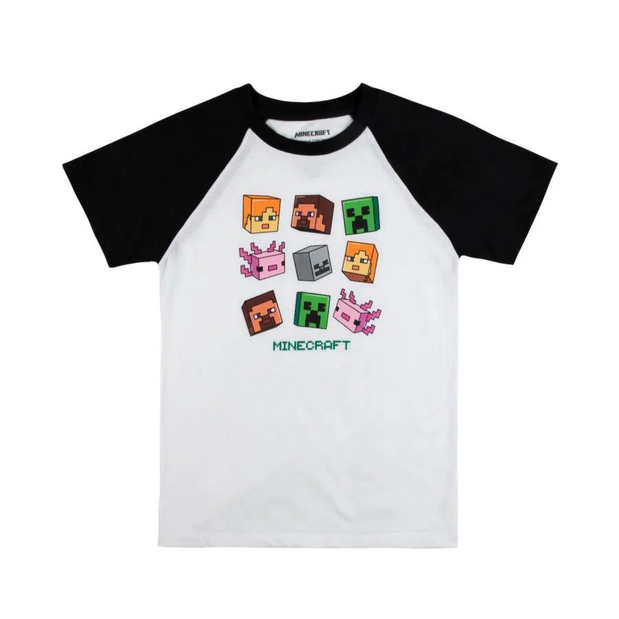 Комплект из 4 футболок с принтом Creeper and Character Heads Minecraft, Multicolored — фото 3