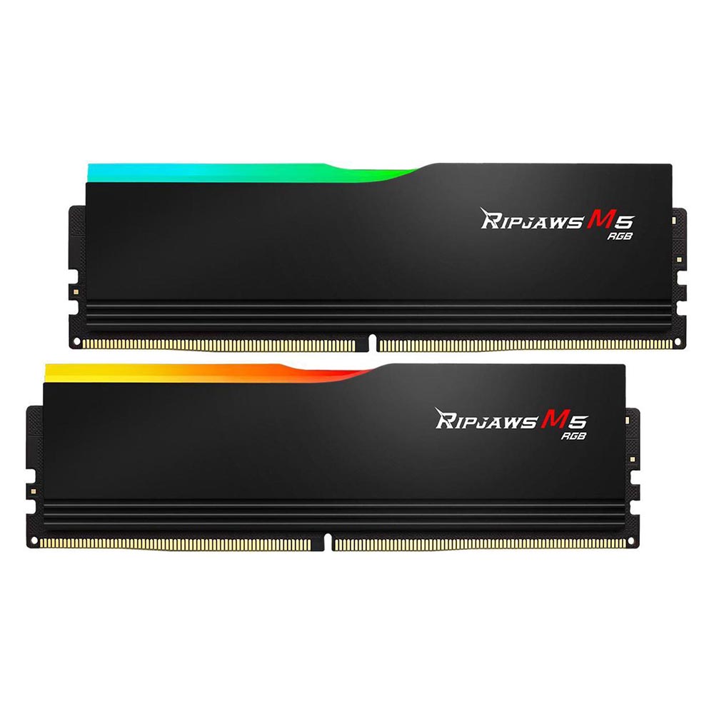 

Оперативная память G.SKILL Ripjaws M5 RGB 64 Гб (2 x 32 Гб), DDR5, 6400 МГц, F5-6400J3239G32GX2-RM5RK, черный