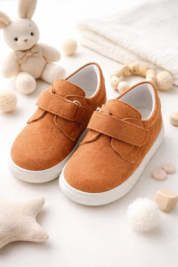 Детские туфли для мальчиков на липучке Miray Baby Kids, Tan Suede