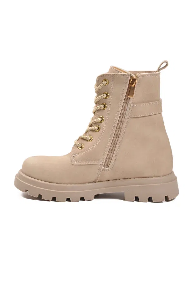 Детские ботинки для девочек на плоской подошве Aleda F Cool, Beige — фото 4