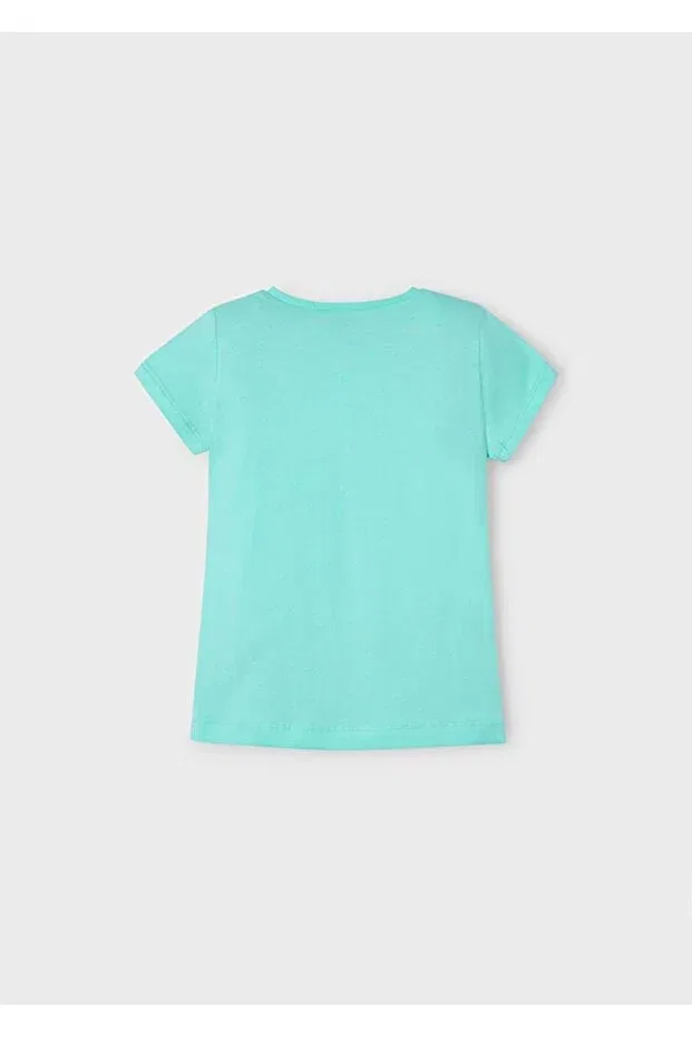 Детская футболка для девочек с принтом Summer Girl's Printed T-Shirt Mayoral, Green — фото 3