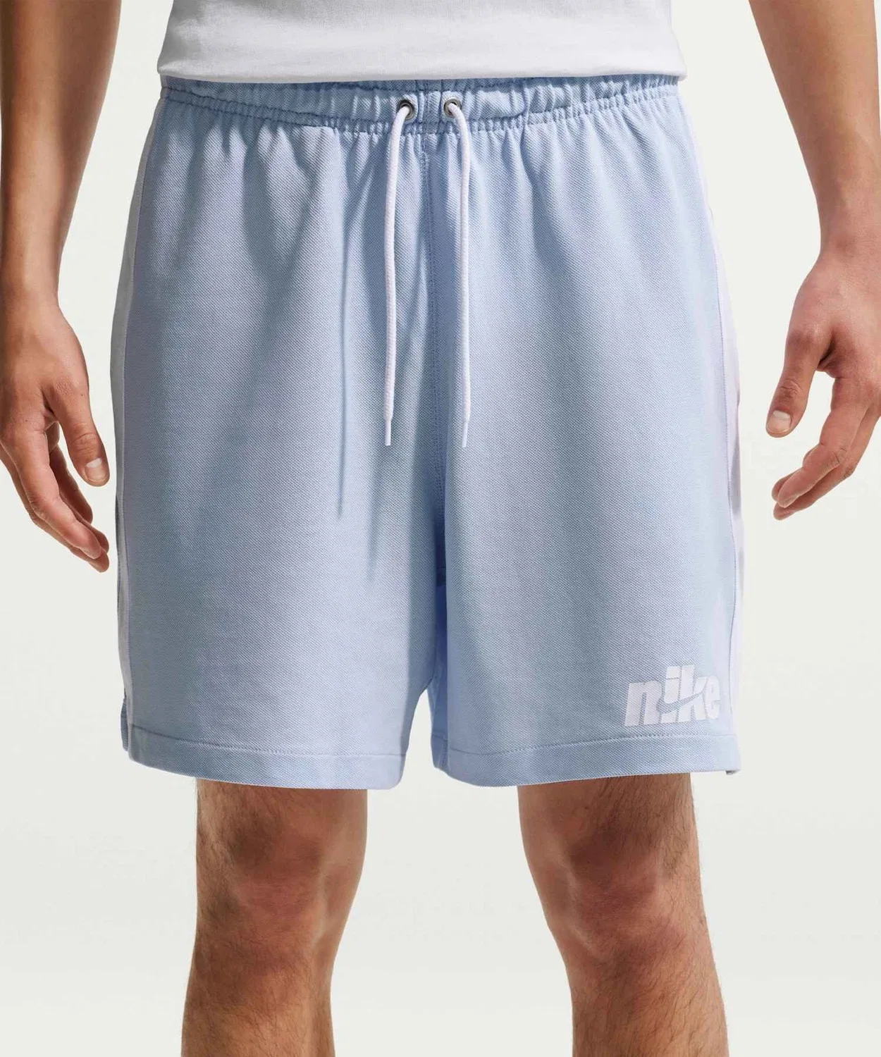 Мужские шорты из хлопка с принтом Nike Sportswear Club Knit Flow, Clear Blue — фото 3