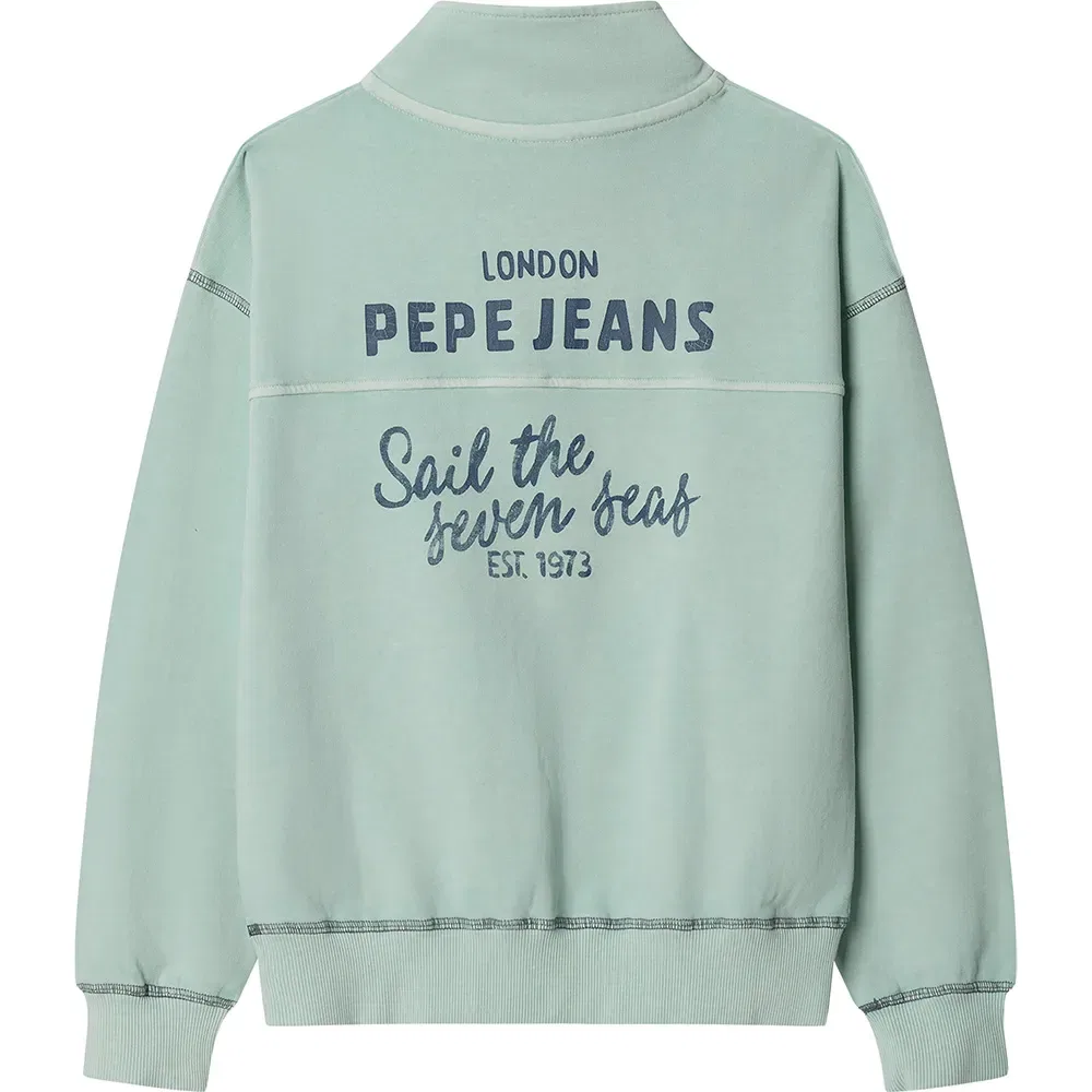 Свитшот ползунком Preston Pepe Jeans, зеленый — фото 2