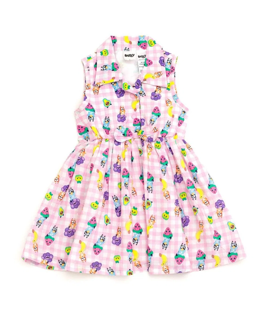 Платье без рукавов с принтом Bluey Sleeveless и Bingo Bluey, Pink Bluey Bingo