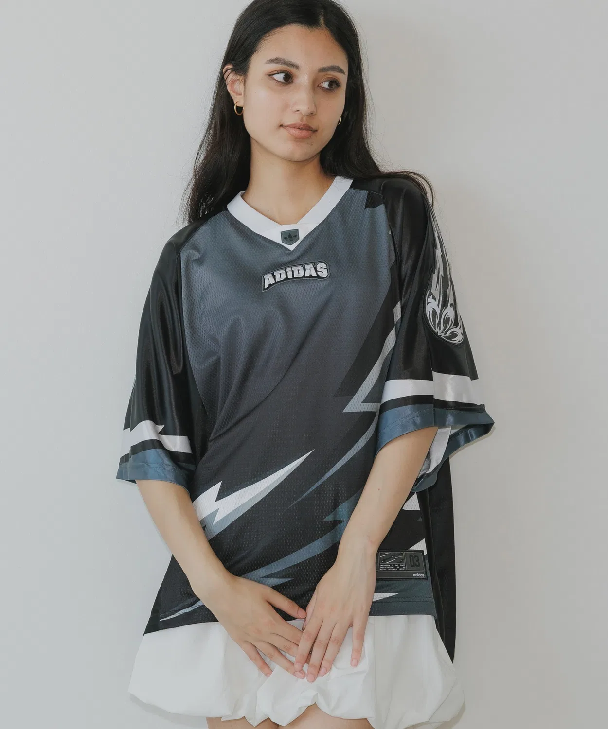 Мужская футболка с принтом Team Jersey Adidas, Черный — фото 3