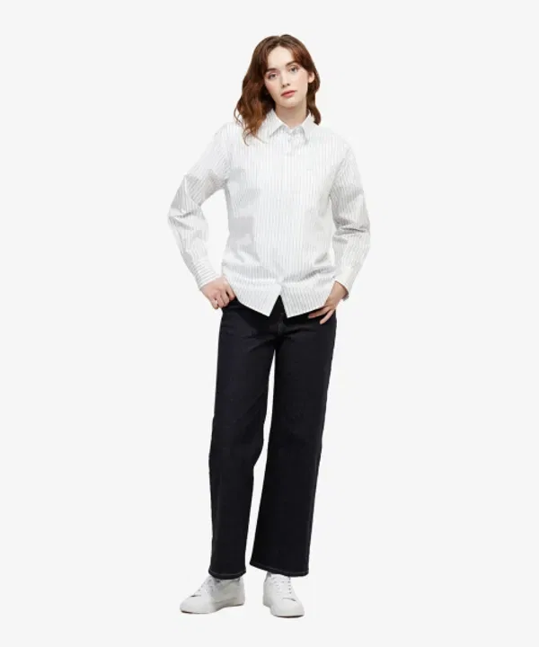 Рубашка Lacoste в полоску, свободного кроя, белый — фото 4