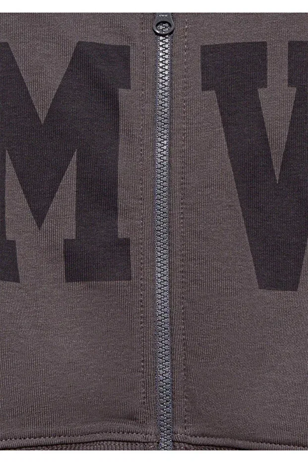 Детские свитшот для девочек с принтом Mv Printed Dark Gray Mavi, Pavement — фото 4